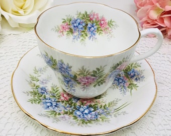 Royal Albert Blossom Time Series "Wisteria" teacup and saucer circa 1960-1970's.
