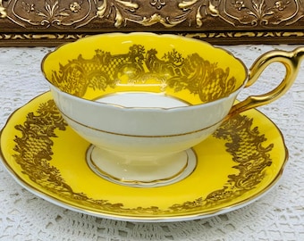 Coalport “Golden Wedding” teacup and saucer