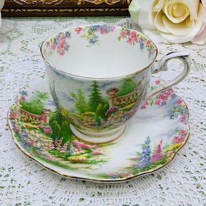 Royal Albert &quot;Kentish Rockery&quot; teacup and saucer.
