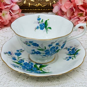 Royal Albert Forget me not teacup and saucer circa 1950’s.