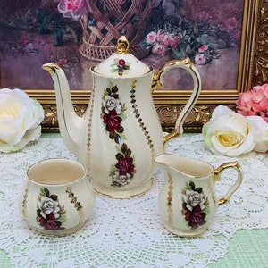 Sadler coffee pot with cream and sugar circa 1940’s