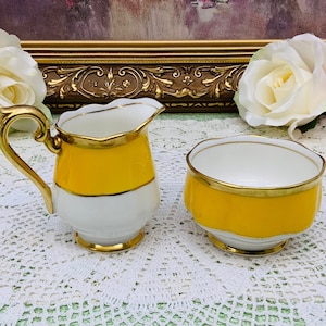 Royal Albert Crown China cream and sugar circa 1927-1935.