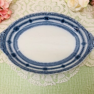 Burgess Leigh Middleport pottery flow blue serving dish.
