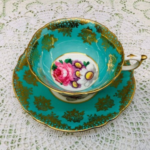 Paragon double warranted teacup and saucer circa 1939-1949.