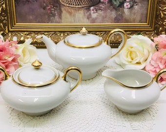 Nippon teapot with cream and sugar.