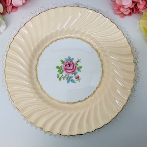 Minton swirl cabbage rose plate