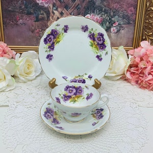 Stanley teacup and saucer with dessert plate circa 1953-1962.