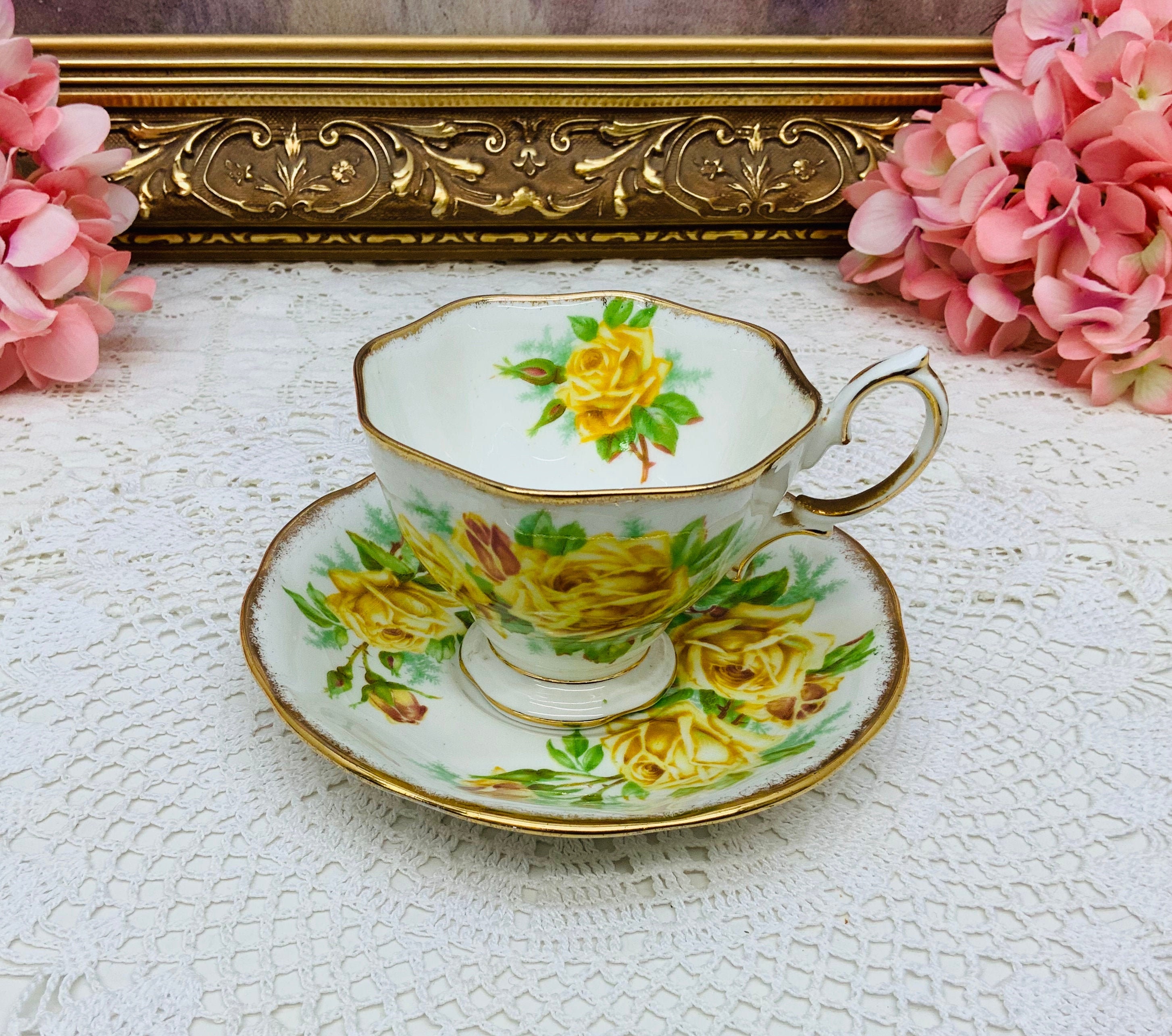 Royal Albert Tea Rose teacup and saucer.