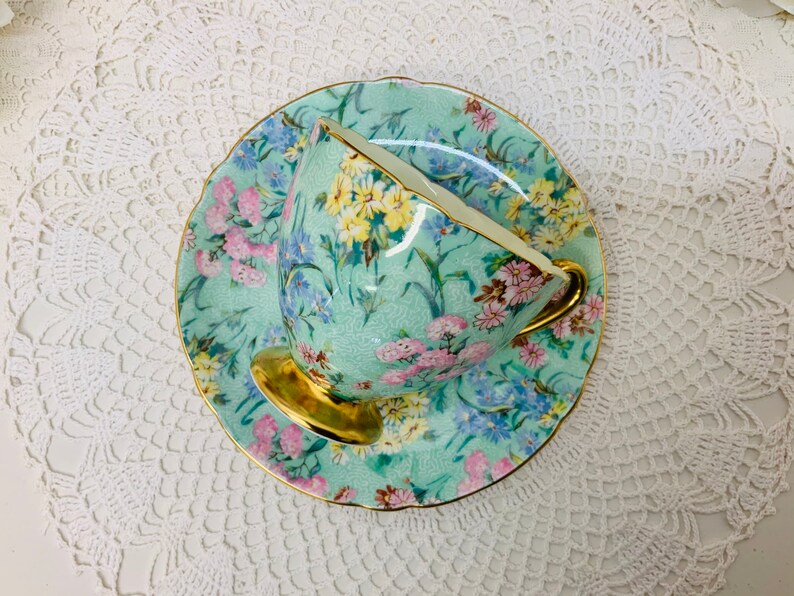 Shelley Melody Teacup and Saucer Circa 19451966. Etsy