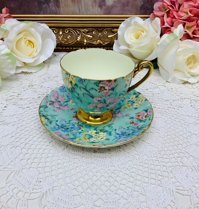 Shelley Melody Teacup and Saucer Circa 19451966. Etsy