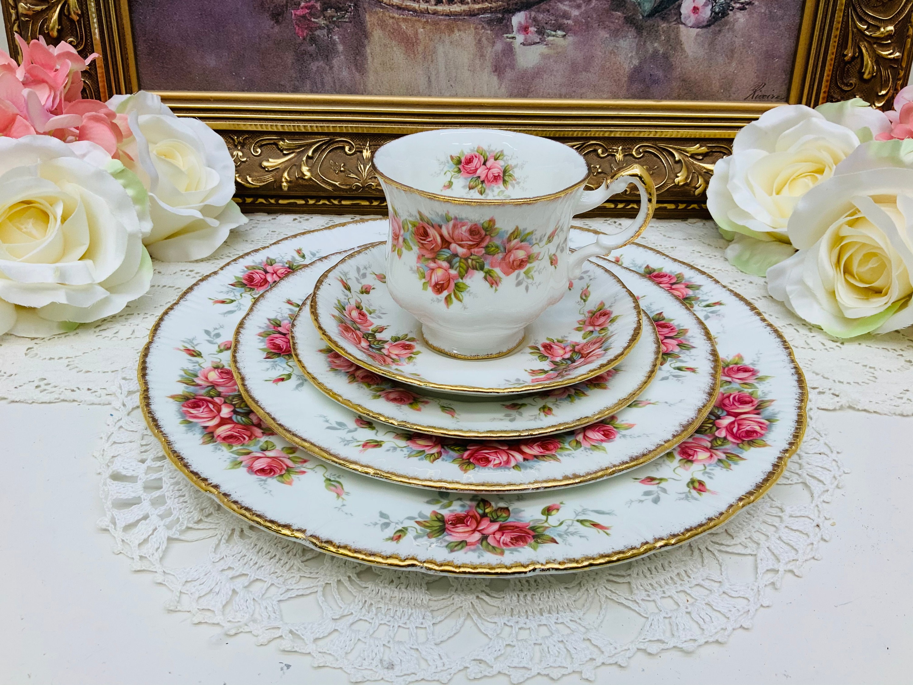 Paragon “Elizabeth Rose” 5 pcs place setting circa 1960