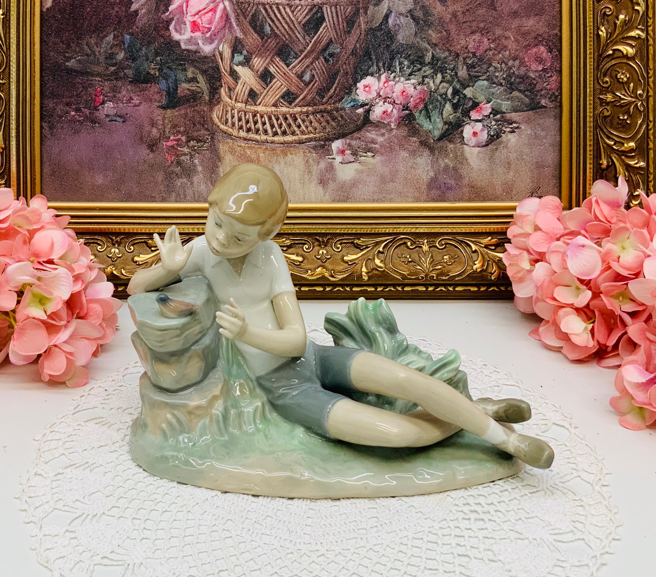 Lladro Figurine #4858 Pleasant Encounter, Boy With Bird. - Etsy
