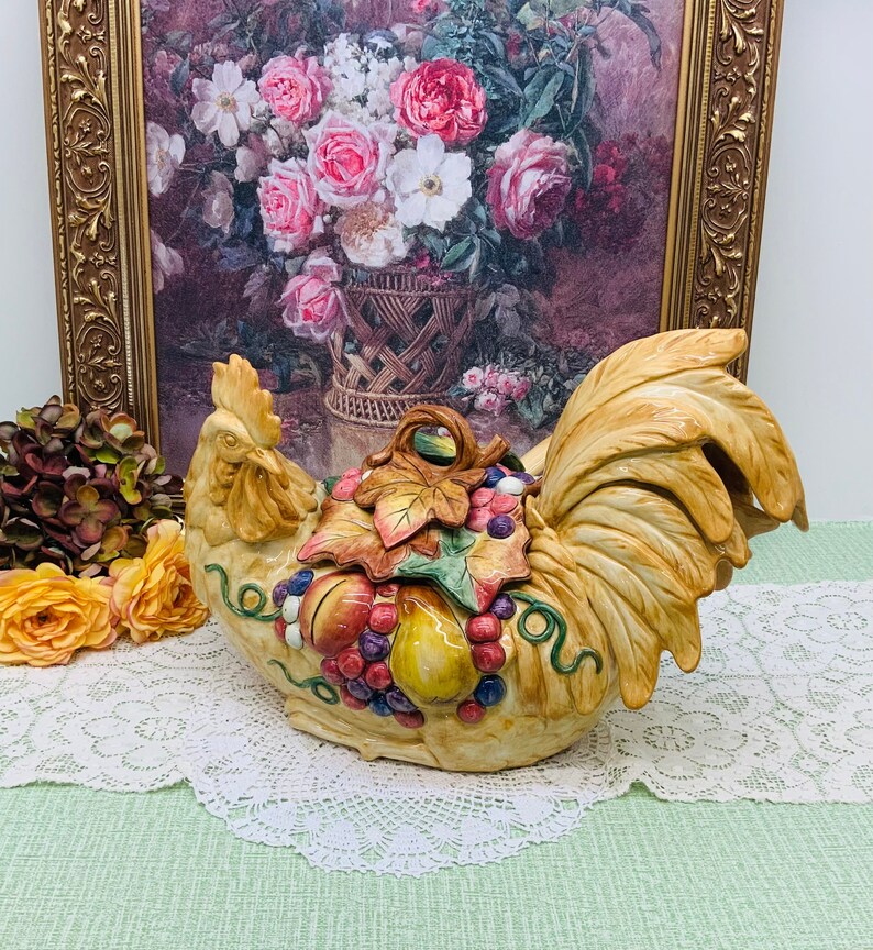 Fitz and Floyd Tuscan Villa Rooster Soup Tureen Etsy
