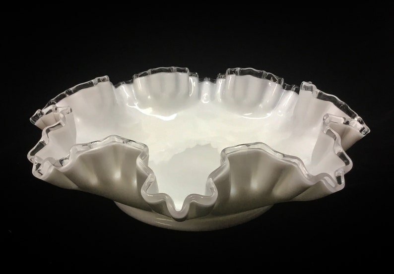 Fenton Large 12 SILVERCREST Fluted Bowl. Etsy Canada
