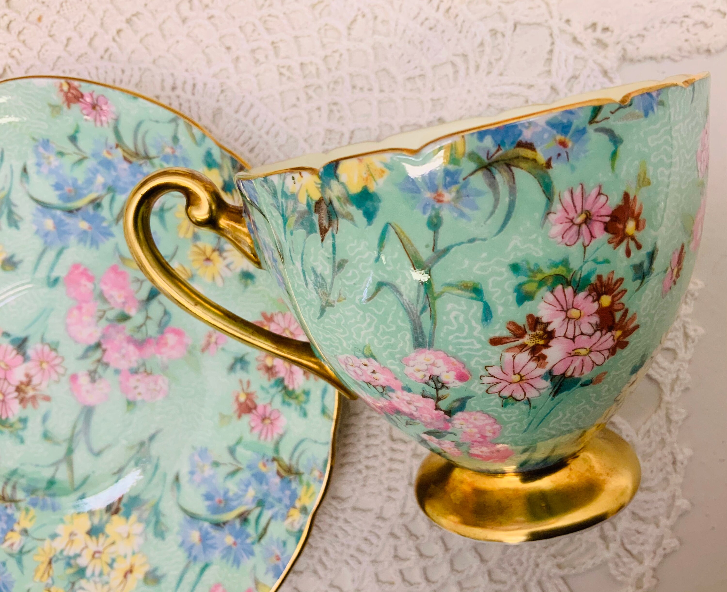 Shelley Melody Teacup and Saucer Circa 19451966. Etsy UK