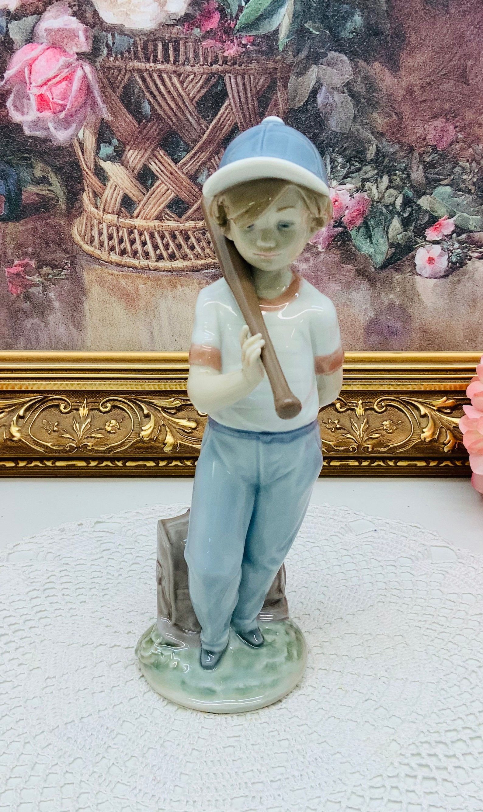 LLADRO FIGURINE 7610 Can I Play Boy with Baseball & Bat Etsy