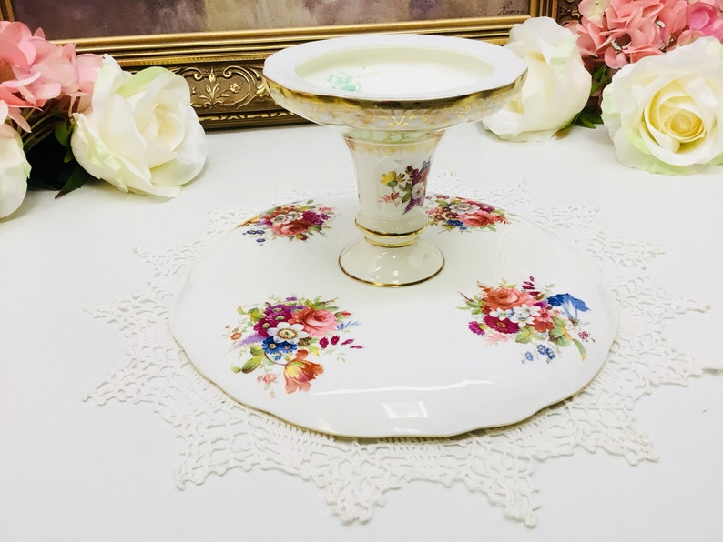 Hammersley artist signed cake standcompote circa 1940/'s.