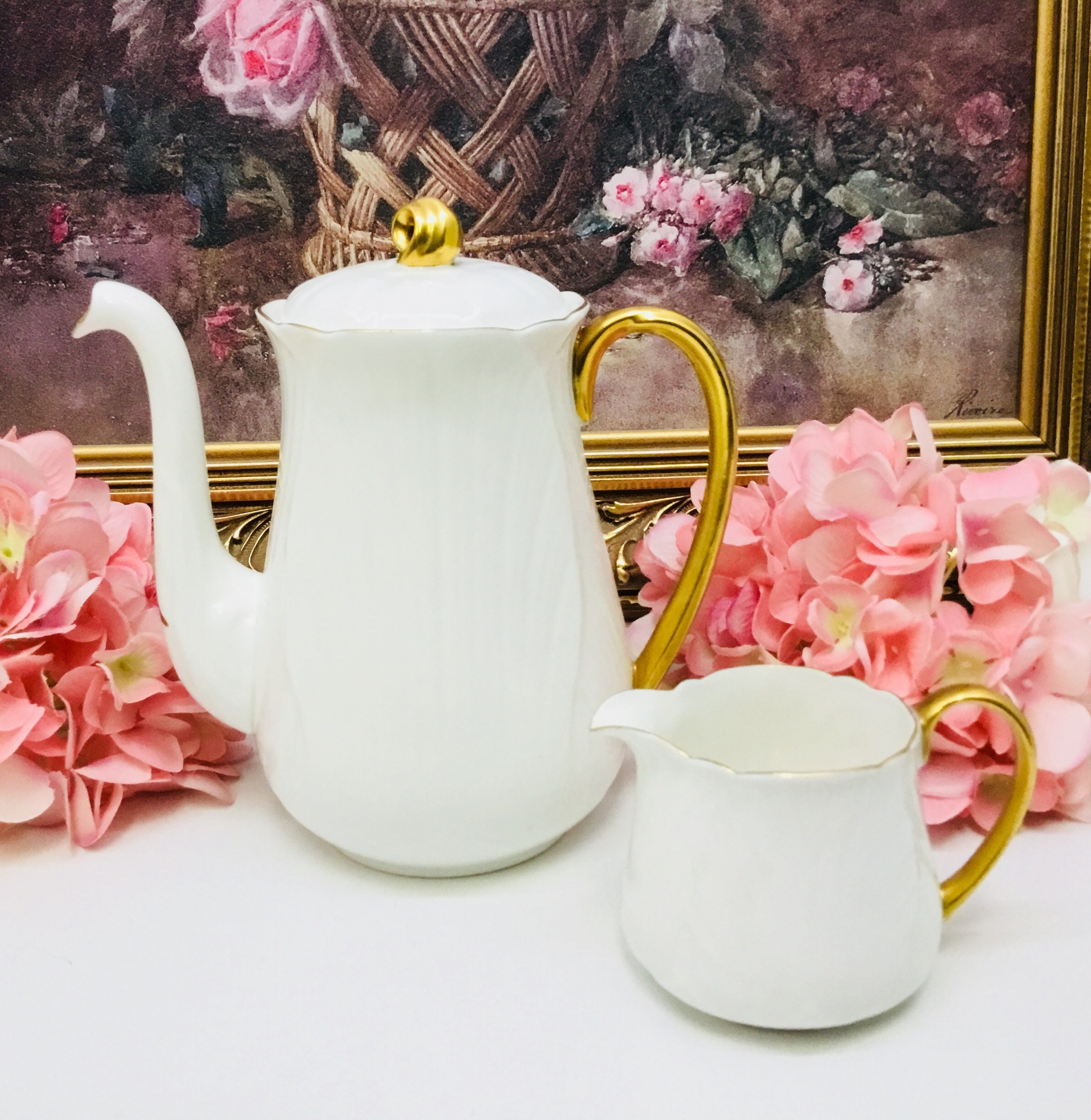 Shelley Oleander coffee pot with creamer circa 19451966. Etsy