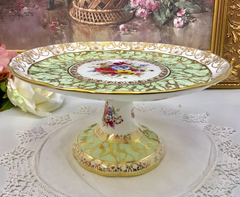 Hammersley artist signed cake standcompote circa 1940/'s.