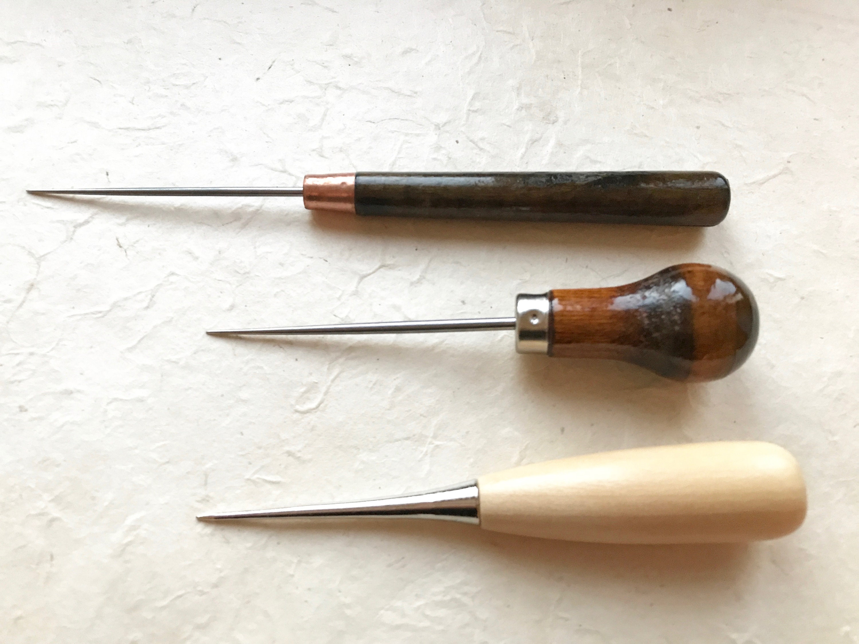 Set of 3 Wood Handle Awls Bookbinding Supplies Piercing Tool Etsy Ireland