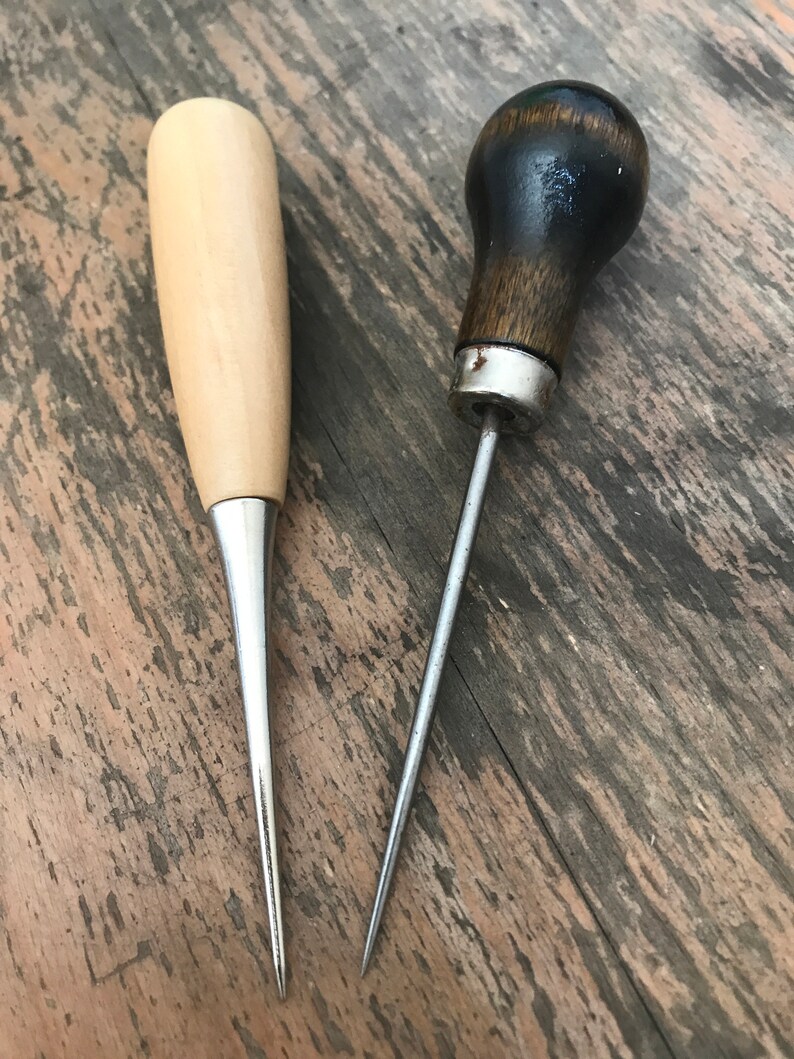 Set of 2 Wood Handle Awls Bookbinding Supplies Piercing Tool Etsy