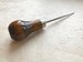 Small Awl with Bulb Shaped Wood Handle, Bookbinding Supply, Piercing Tool for Sewing, Craft Making, Leatherwork, Card Stock, Book boards 