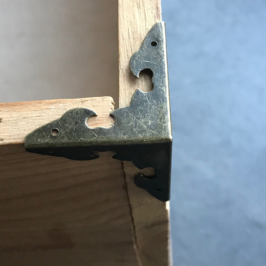 Set of 8 Bronze Metal Corner Protectors Decorative Rustic Etsy UK