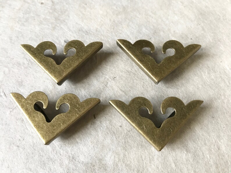 Set of Decorative Book Corners 25mm Antiqued Bronze Etsy