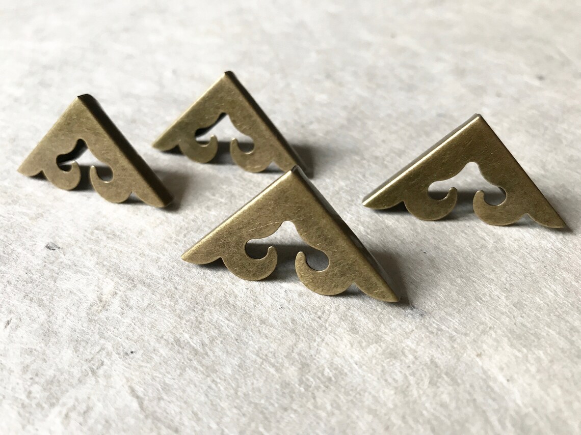 Set of Decorative Book Corners 25mm Antiqued Bronze Etsy
