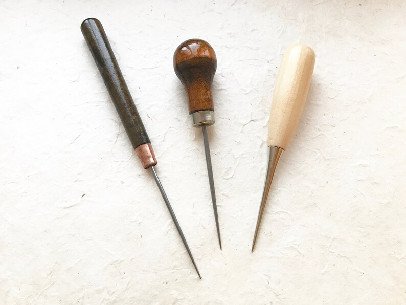 Set of 3 Wood Handle Awls Bookbinding Supplies Piercing Tool Etsy Ireland