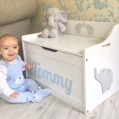 Personalised Childs Wooden Toy Box Name & Shapes BOX NOT Etsy UK