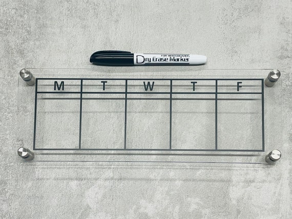 Weekly Calendar To Do List Dry wipe acrylic board | Etsy