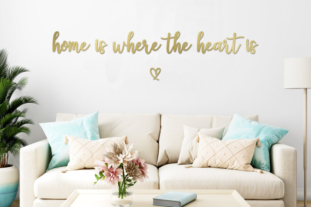 Home is Where the Heart is Wooden Words Wall Art Large - Etsy