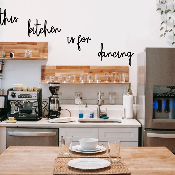 This Kitchen Is For Dancing Wooden Words Wall Art Sign