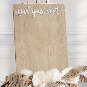 Blank &#39;find your seat&#39; Wooden Board DIY wedding seating chart