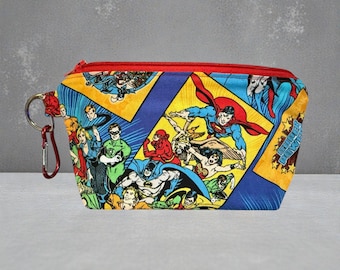 Bolsa con cremallera con personajes de cómics de superhéroes