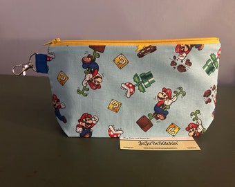 Super Mario blue/yellow small zipper bag