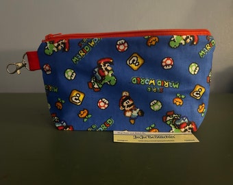 Mario 8 bit small zipper bag