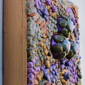 3D Clay decor Polymer clay art Clay wall art 4in art Polymer clay decor Abstract wall art Easel included No paint all clay image 9