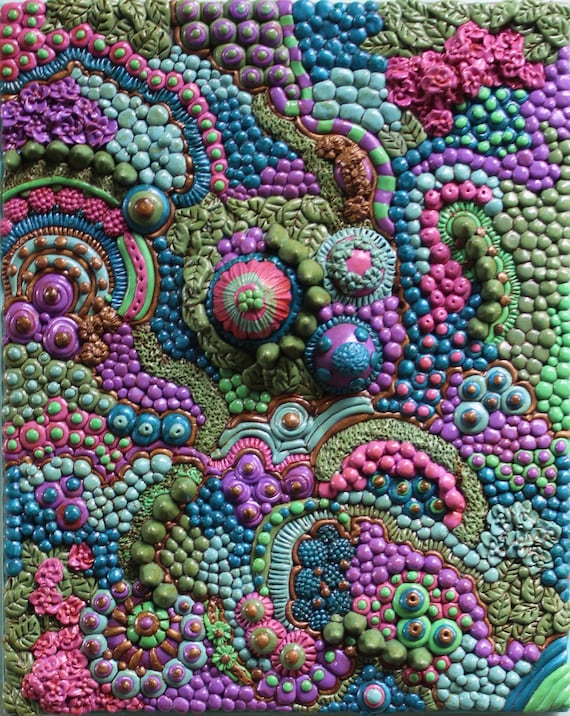 Polymer Clay Art 3D Clay Wall Art Clay on Wood Polymer Clay Decor