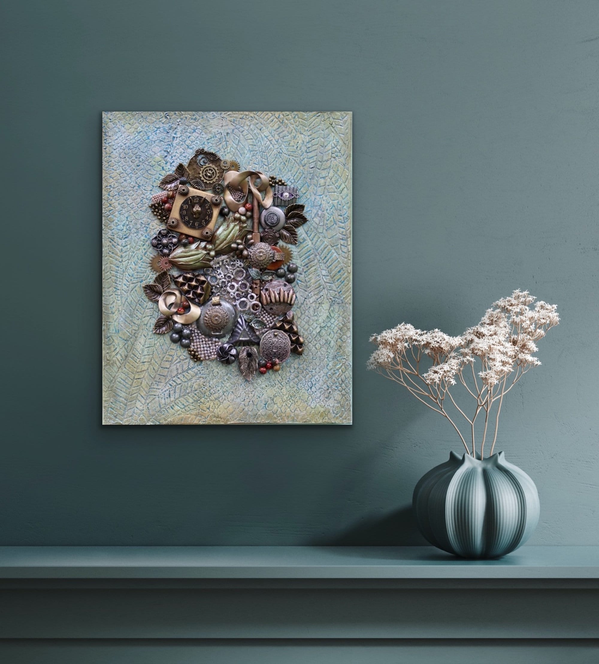 Polymer Clay Art 3D Clay Wall Art Clay on Wood Polymer Clay Decor