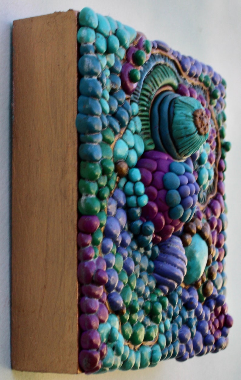 Clay Wall Art Polymer Clay Art 4in Art Polymer Clay Decor 3D Clay Decor Abstract Wall Art