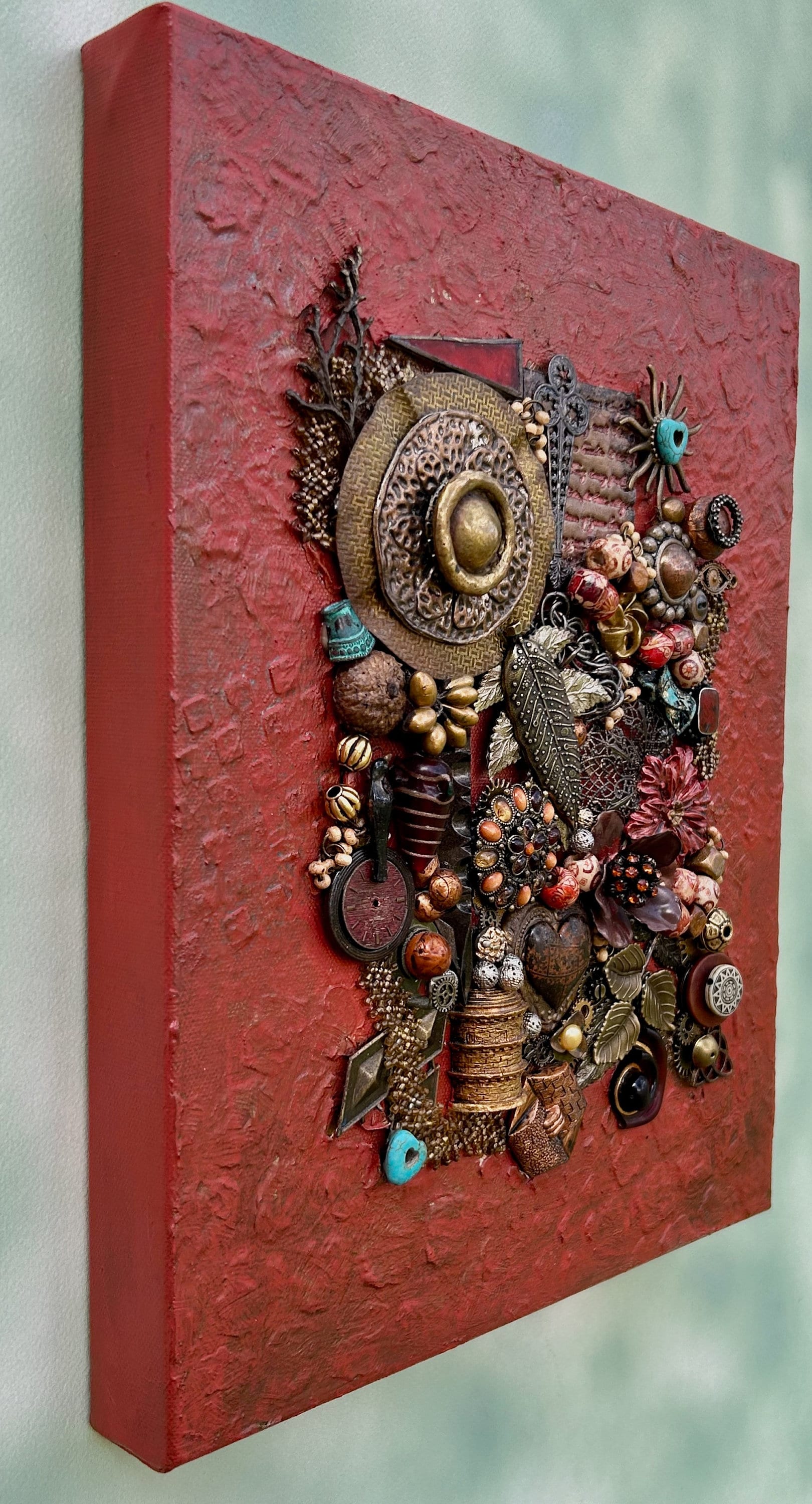 Found Objects Art Assemblage Wall Art 3D Mixed Media 3D Wall Art ...
