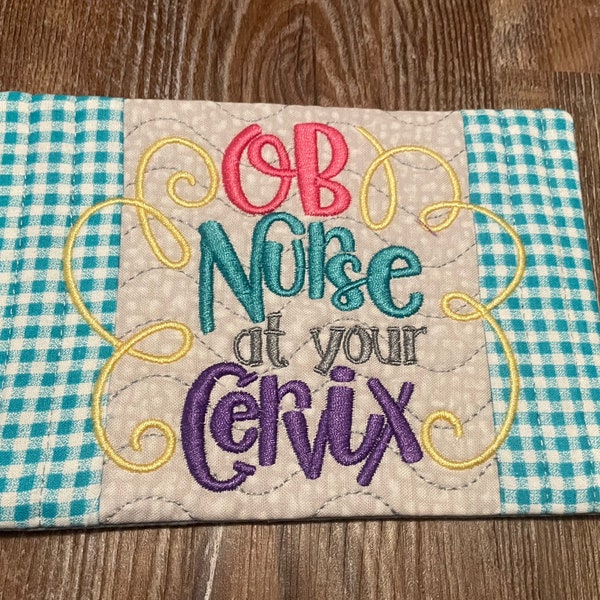 Embroidered Mug Rug Etsy