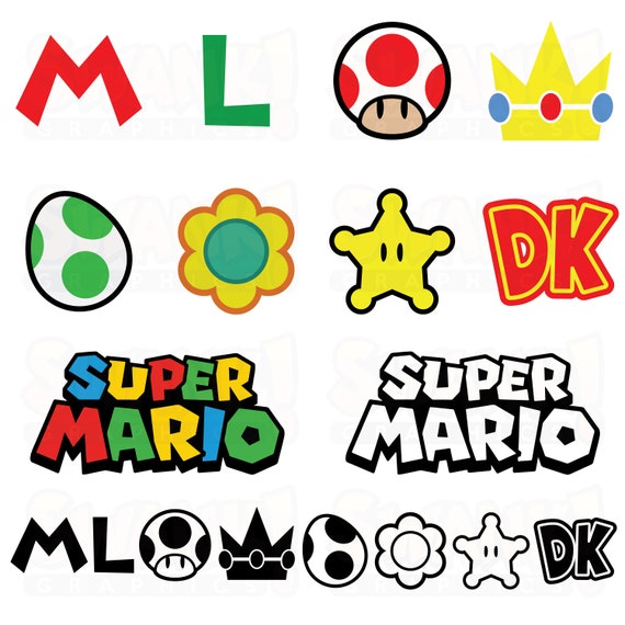 Nintendo Super Mario Symbol Clipart SVG/PNG/EPS Mario | Etsy