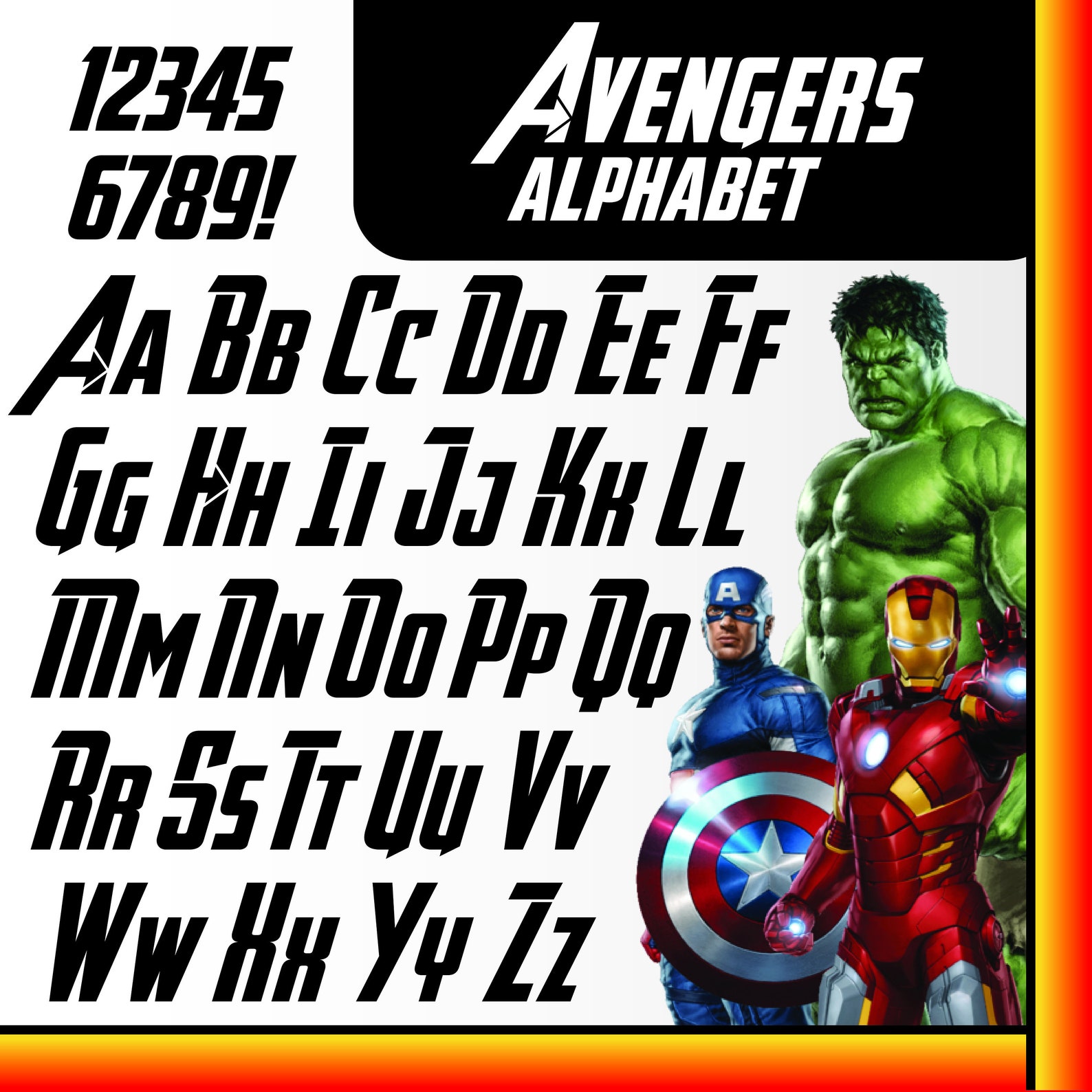 Avengers Font Alphabet Letters svg png jpg ttf Printable | Etsy