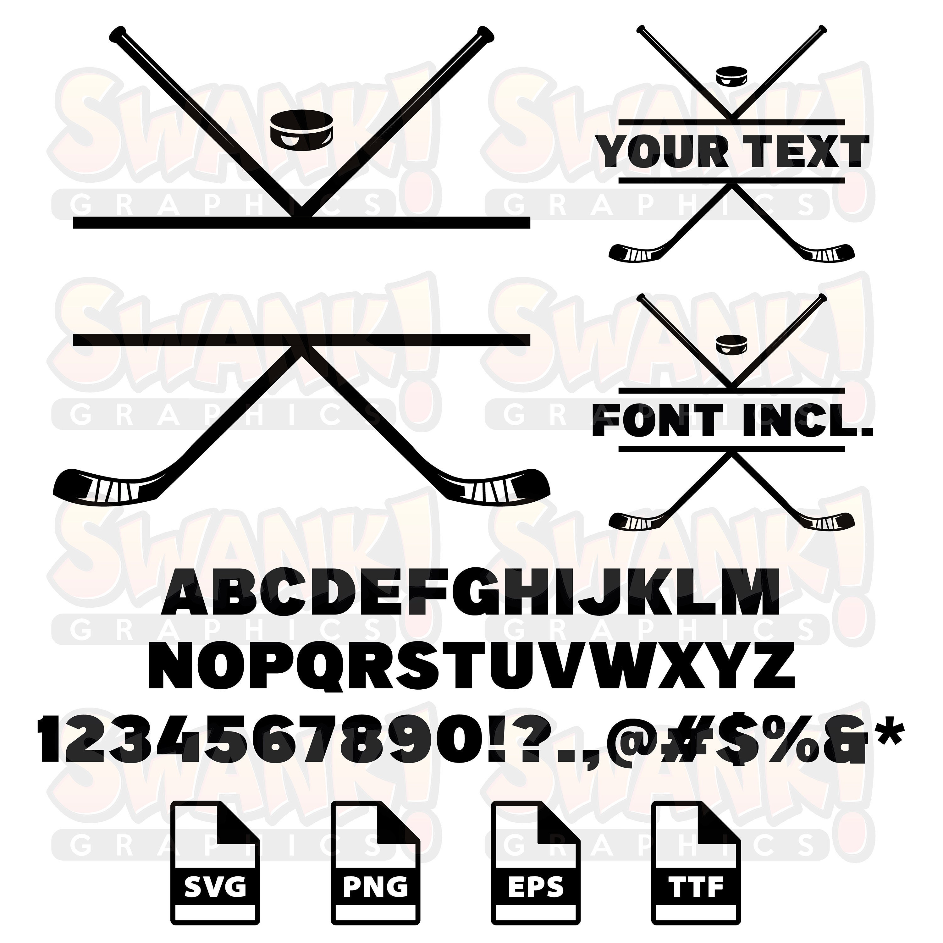 Custom Hockey Vector Bundle with font NHL National Hockey Etsy