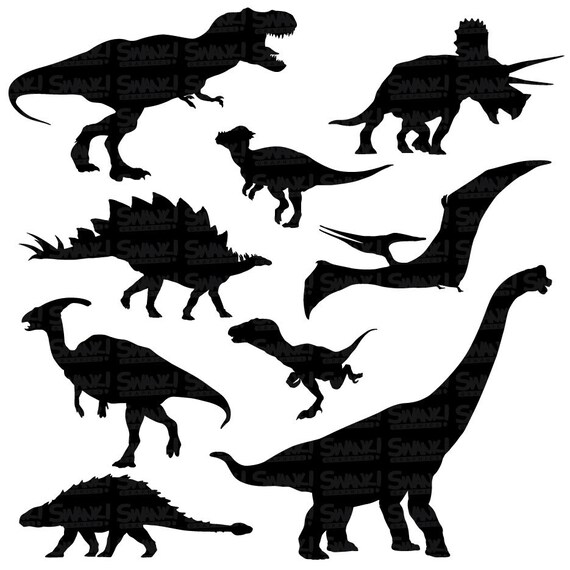 Download Dinosaurs Clipart Silhouettes Svg Png Eps Files T Rex Etsy