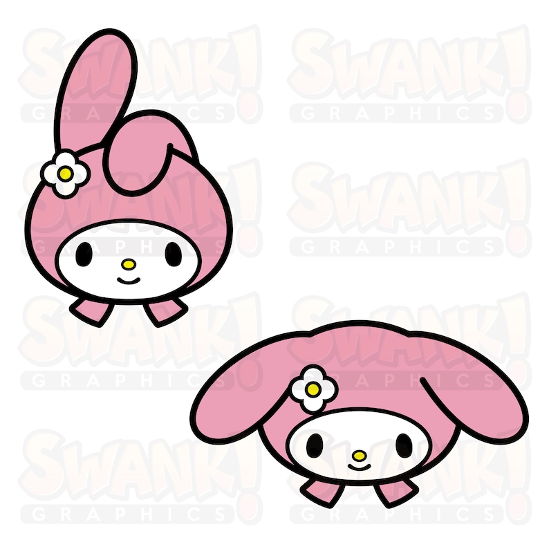 Hello Kitty My Melody Cartoon Clipart SVG/EPS/PNG File | Etsy