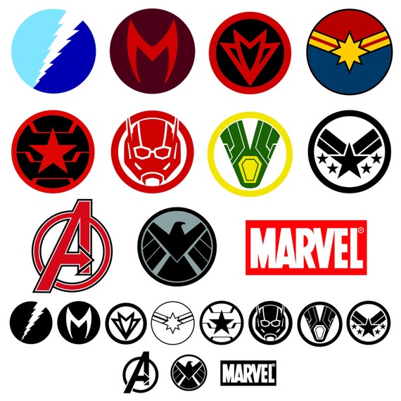 Avengers Superhero Symbol Clipart Svg Png Eps Captain Etsy